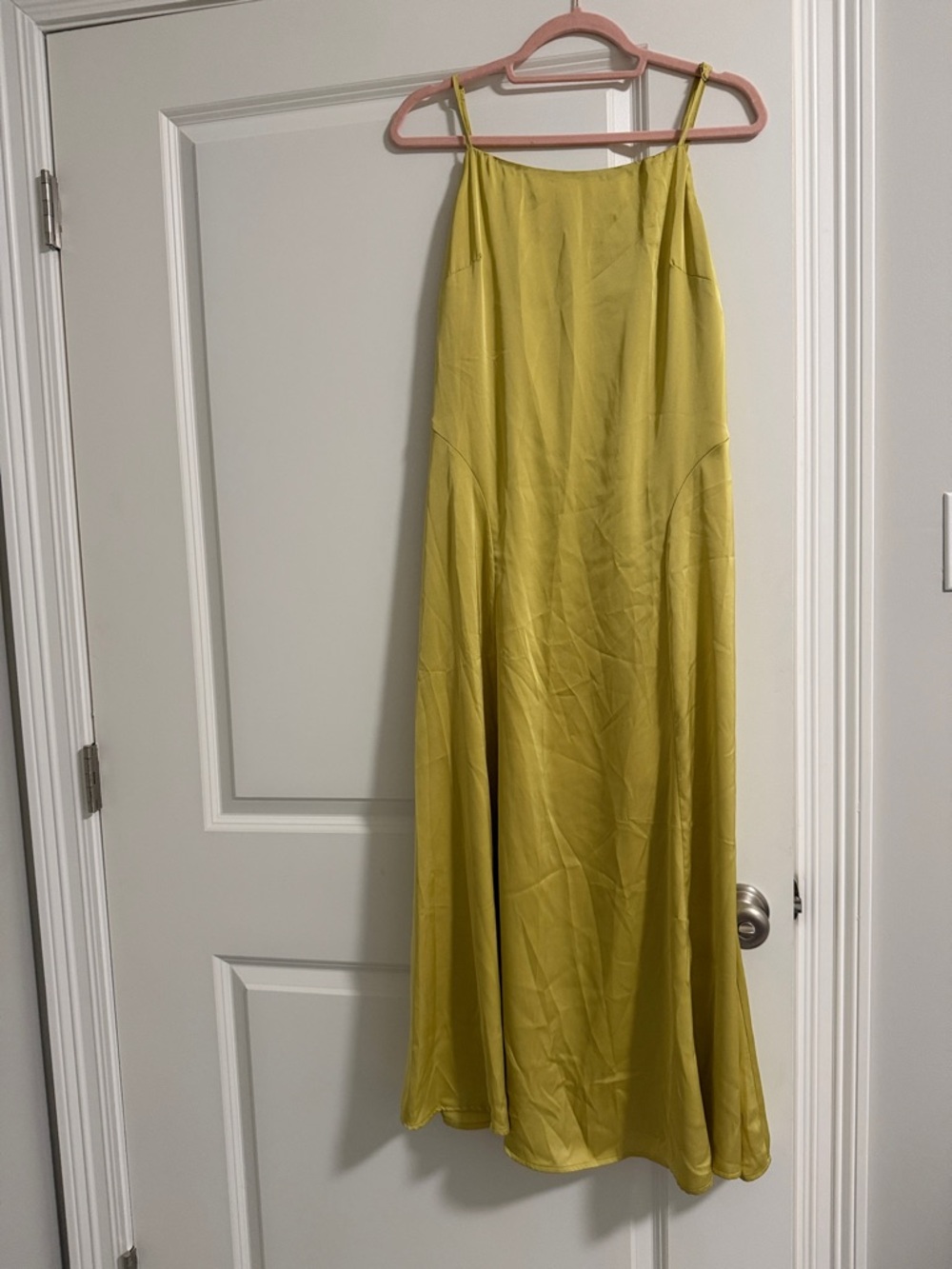 Women's chartreuse Slip Maxi dress